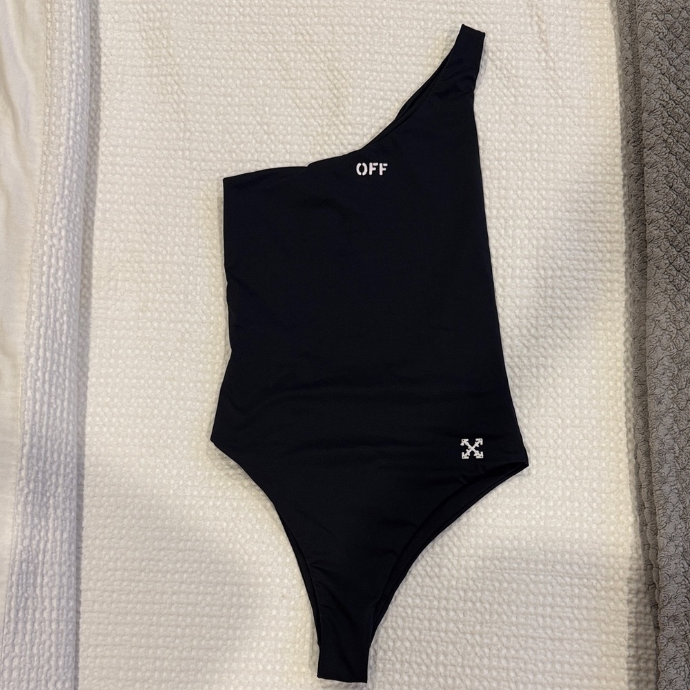 OFF-WHITE One Shoulder Black One Piece